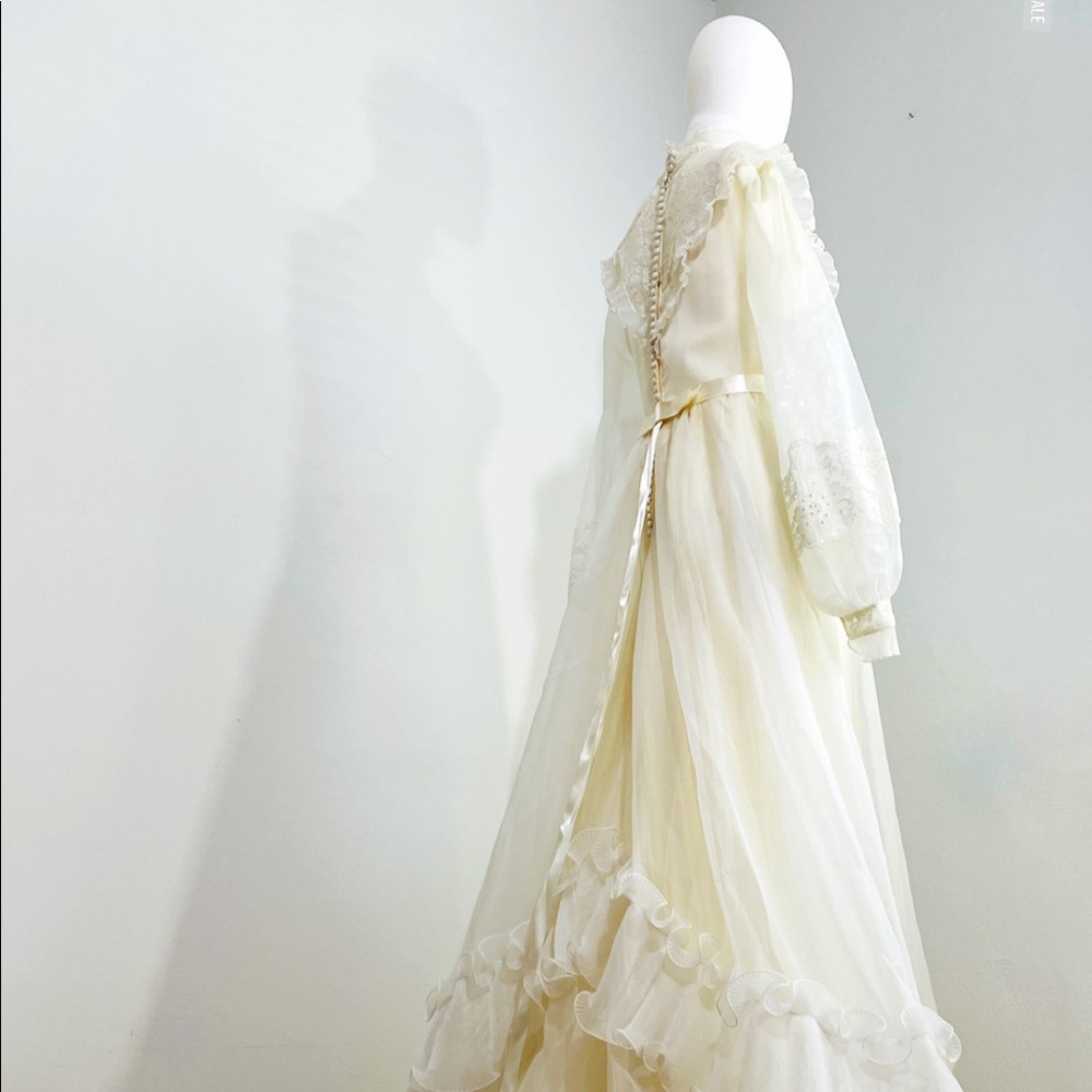 Vintage Ruffle up Princess Cut Bridal Originals Wedding Dress